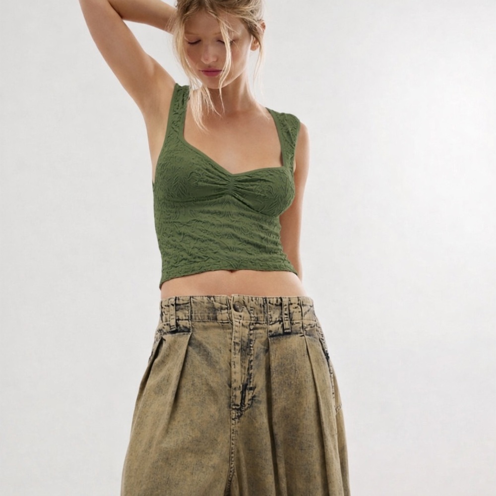 Free People Green Take Me Home Seamless Cami XS/S Sold Out